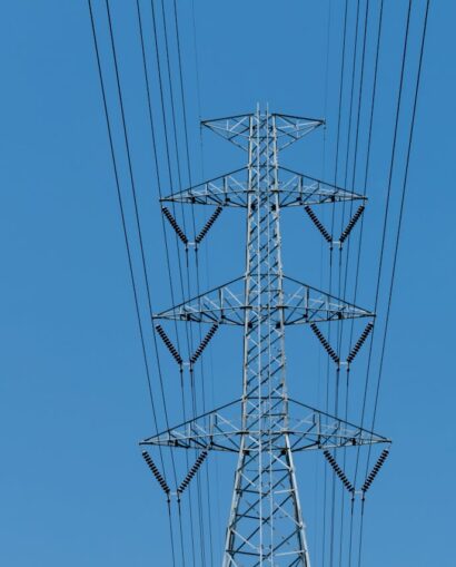 Black Electric Post Under Blue Sky