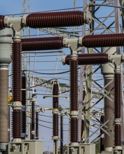 Gray and Black Power Transmission Station